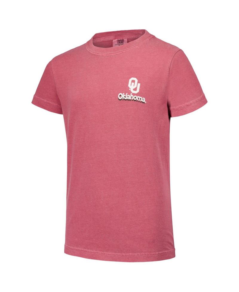 Big Boys and Girls Crimson Oklahoma Sooners Hyperlocal Comfort Colors T-Shirt