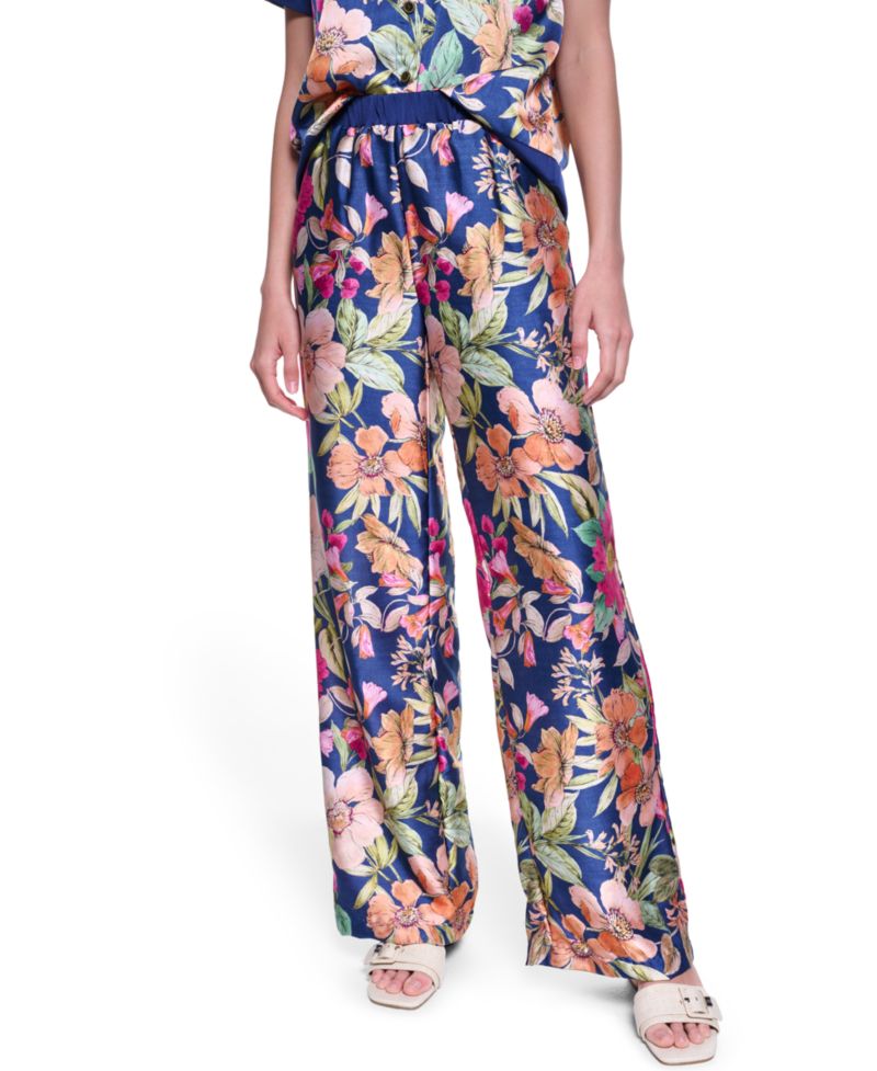Women's Soft Floral Print Pull-On Pants