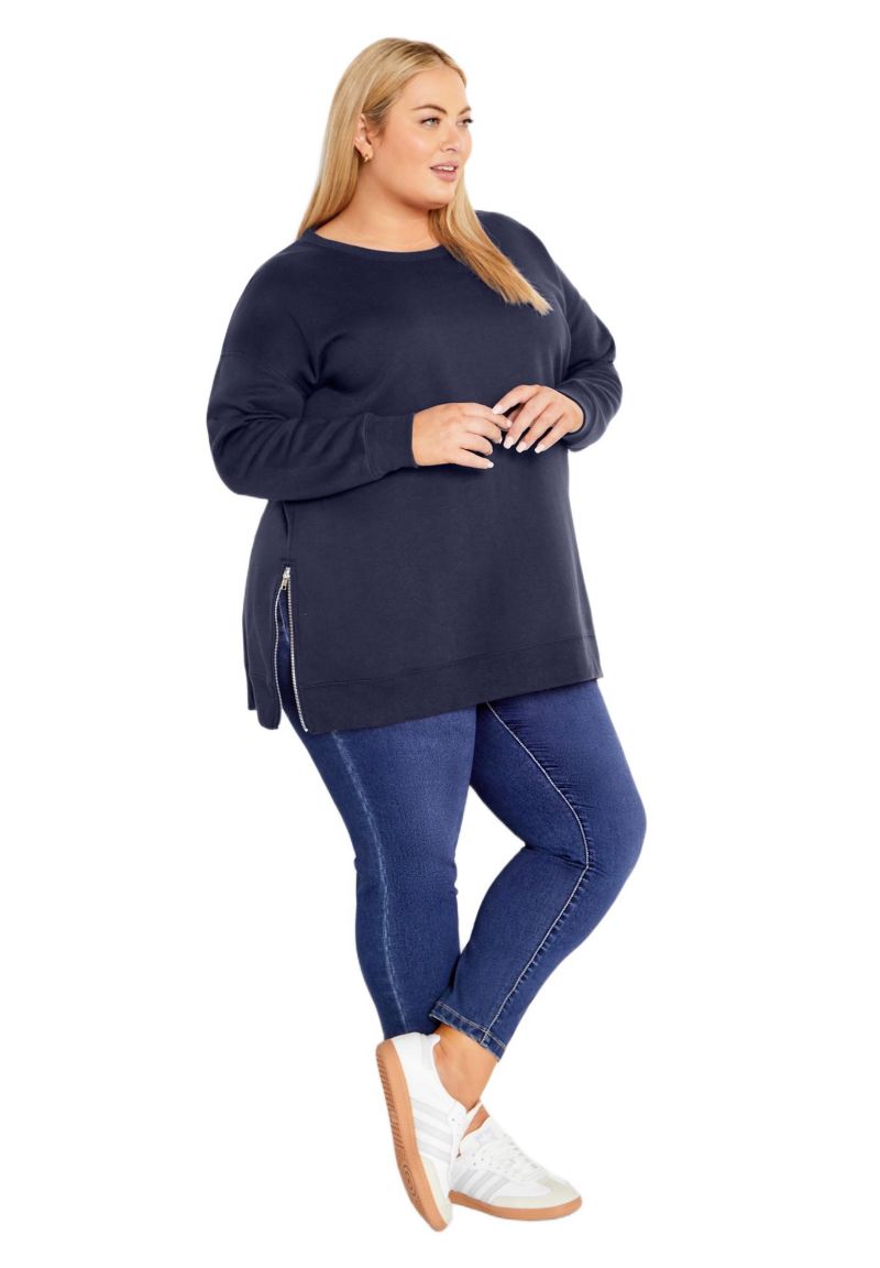 Women's Plus Size Jade Longline Zip Top