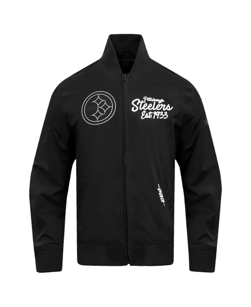 Men's Black Pittsburgh Steelers Paint The City Twill Full-Zip Jacket