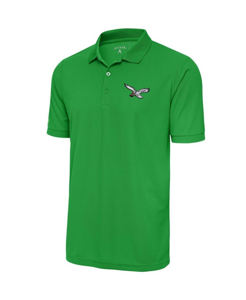 Men's Kelly Green Philadelphia Eagles Throwback Logo Tribute Polo Shirt