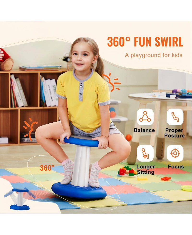 Kids Wobble Chair with Cushion Active Flexible Seating Stool for Ages 3 to 7