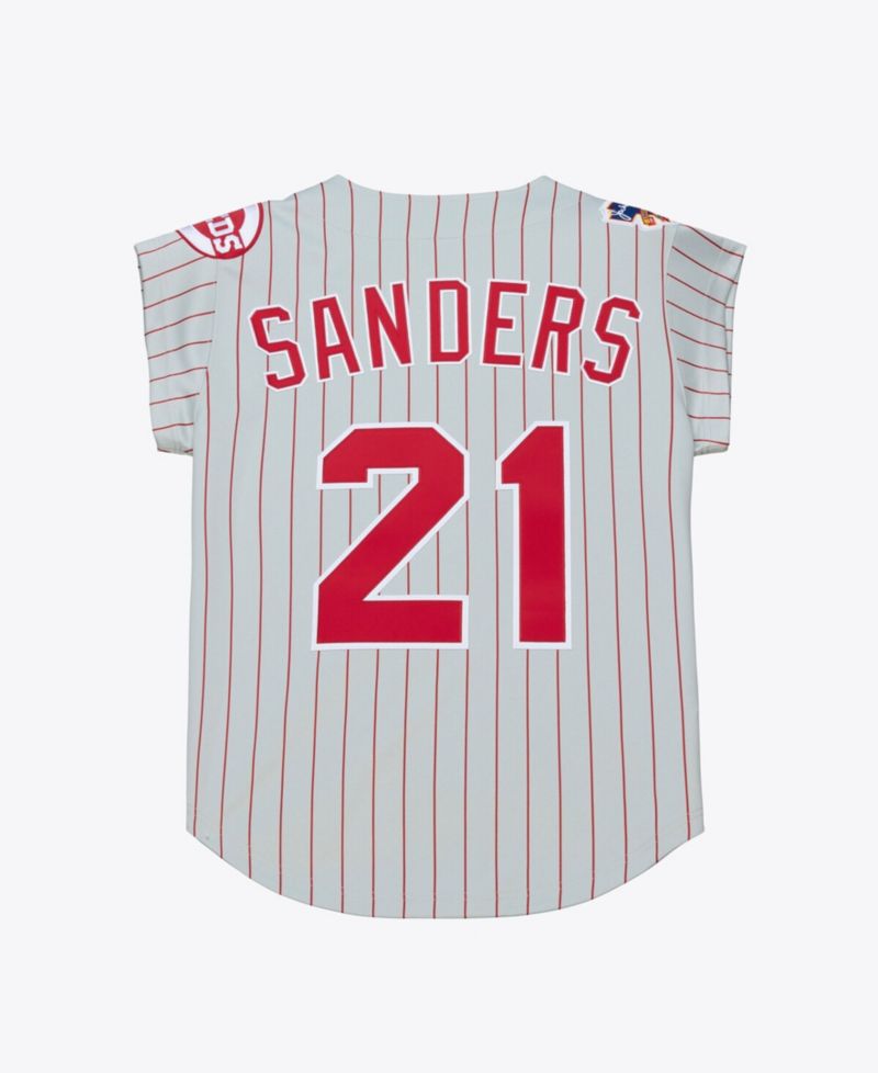 Men's Deion Sanders Gray Cincinnati Reds 1997 Authentic Jersey