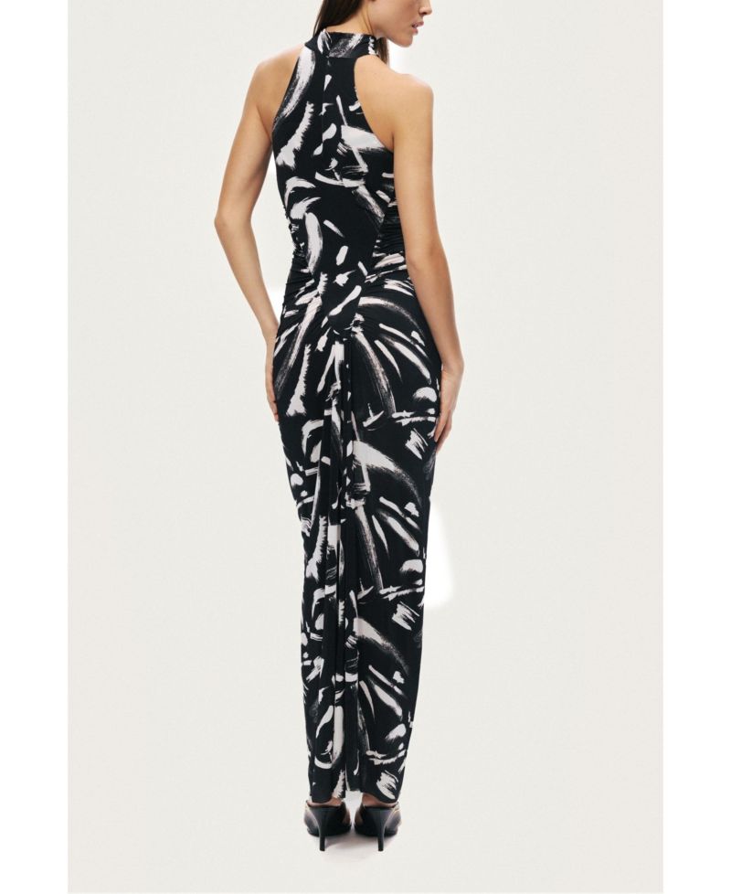 Women's Printed Halter Maxi Dress