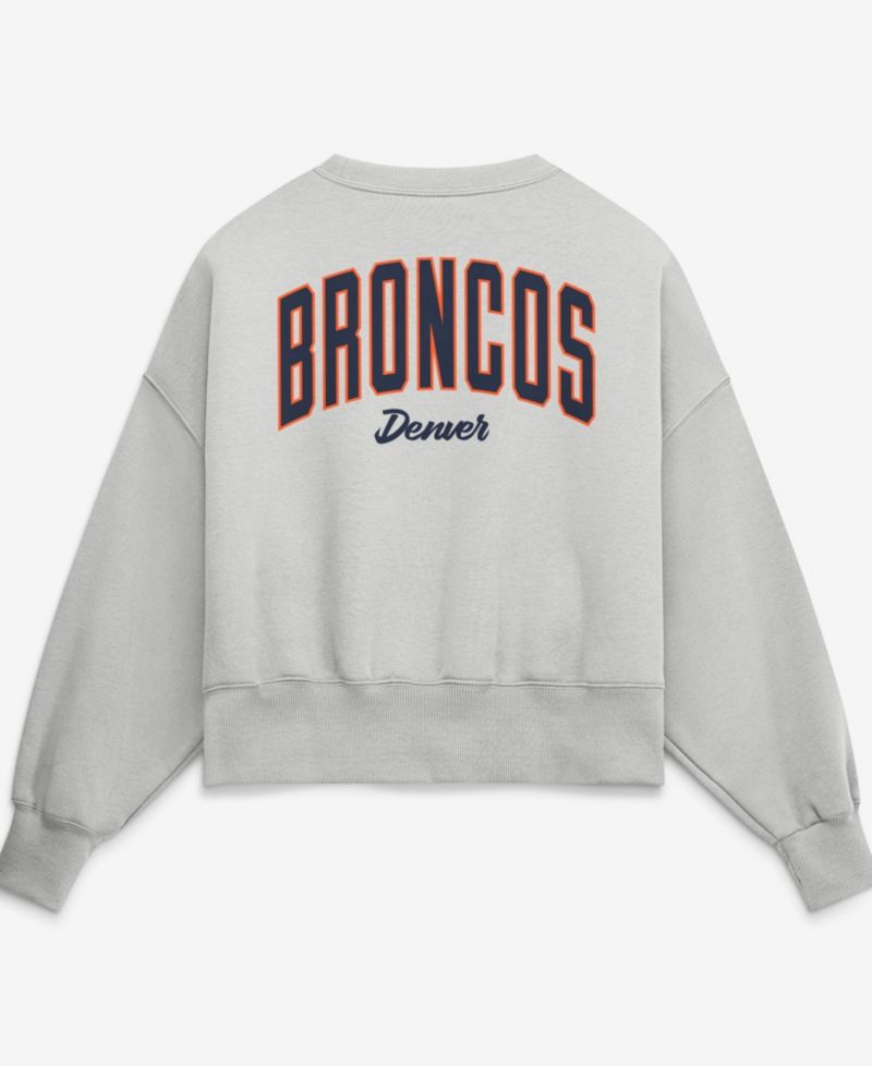 Women's Gray Denver Broncos Oversized Primetime Phoenix Fleece Sweatshirt
