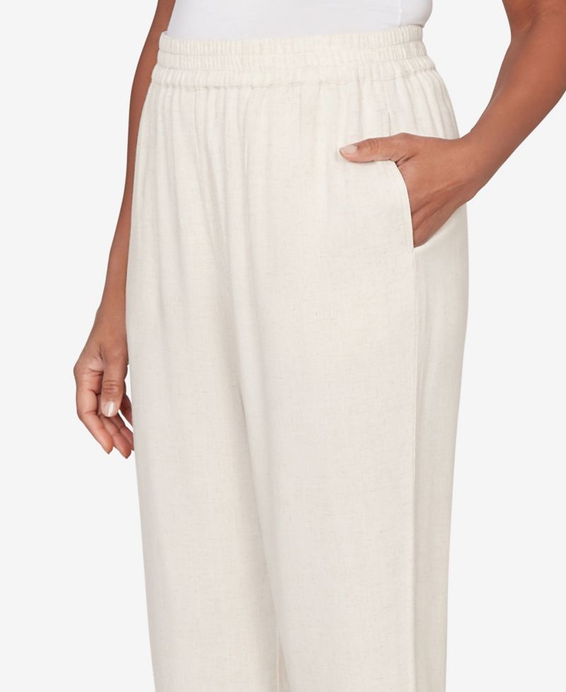 Women's Natural Wonder Linen Elastic Waist Ankle Pant