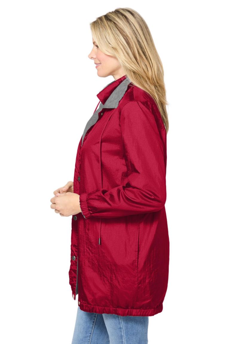 Plus Size Fleece Nylon Reversible Jacket