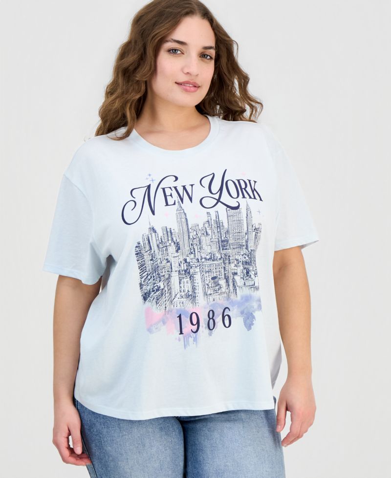 Trendy Plus New York Skyline Short-Sleeve Tee