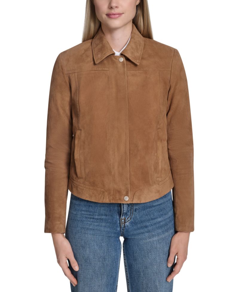 Women's Zip Front Suede Jacket