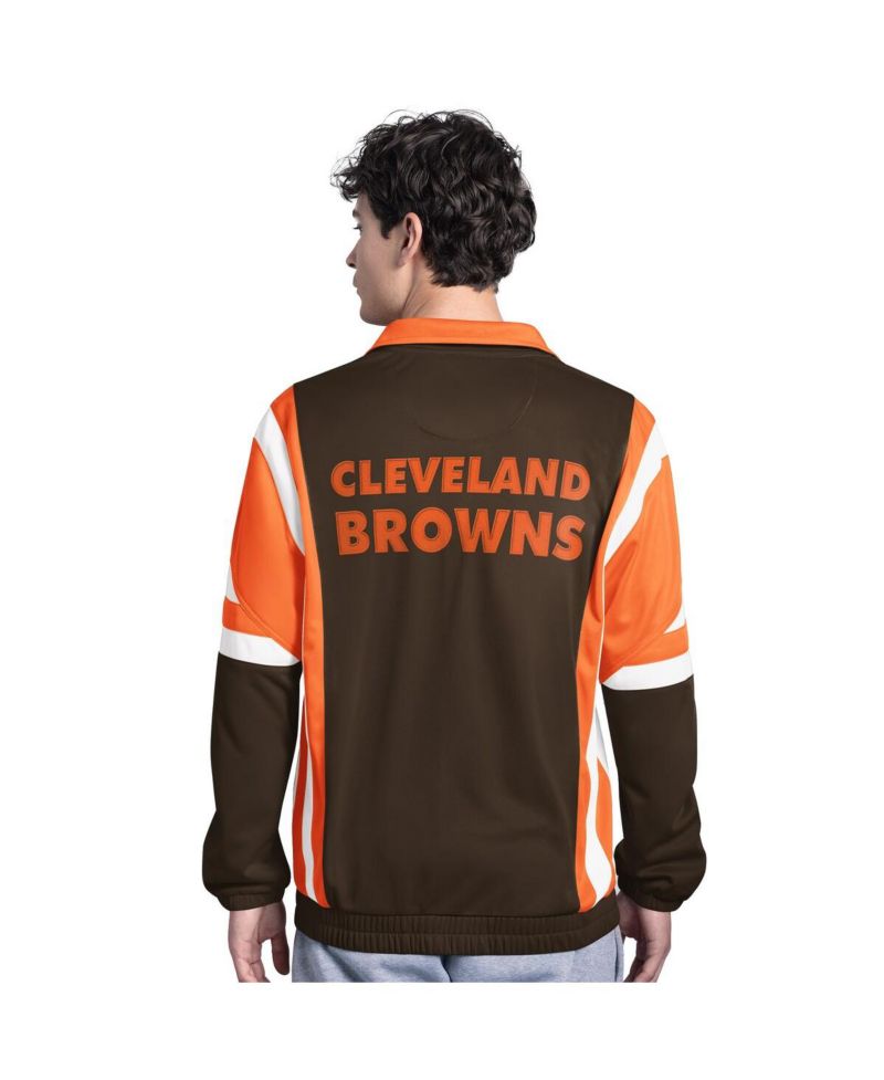 Men's Brown Cleveland Browns Contender Logo Full-Zip Track Jacket