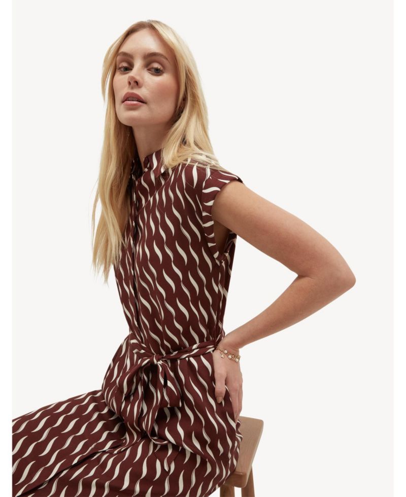 Women's Viviene Textured Tie Waist Midi Dress