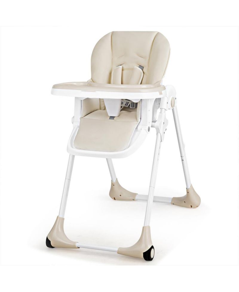 3 in 1 Adjustable Baby High Chair with 7 Height Levels and Double Tray for Feeding