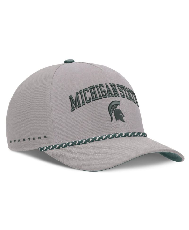 Men's and Women's Gray Michigan State Spartans Primetime Rise Rope Adjustable Hat