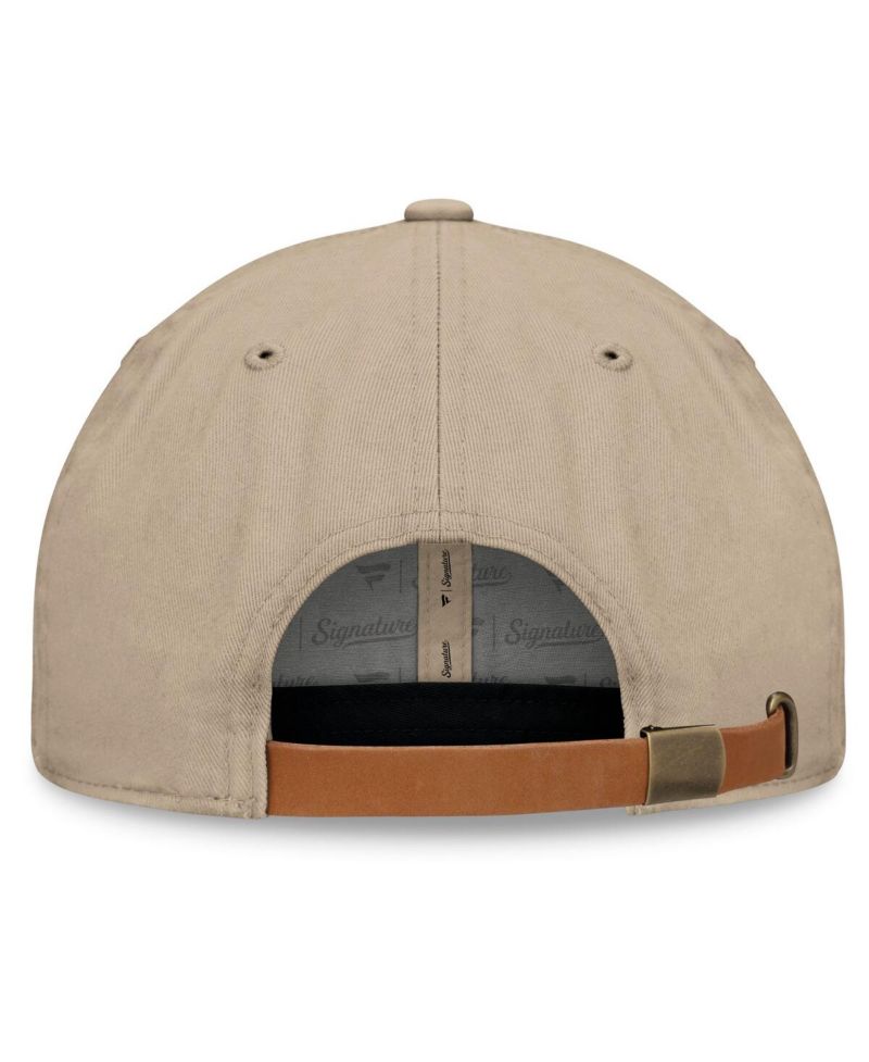 Men's Khaki Seattle Kraken Elements Unstructured Patch Leather Strapback Hat