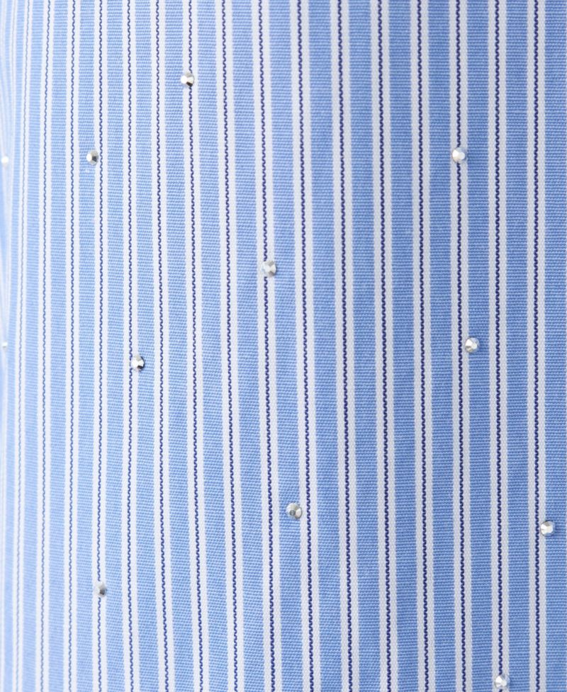 Women's Cropped Strass Striped Shirt