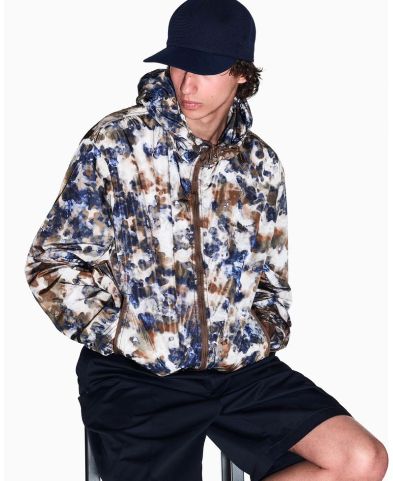 Men's Watercolor Print Nylon Windbreaker