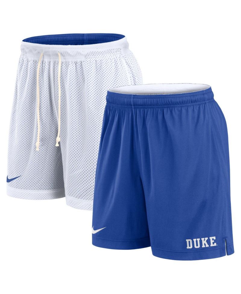 Men's White/Royal Duke Blue Devils Primetime Reversible Performance Shorts