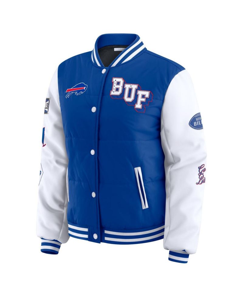 Women's Royal Buffalo Bills Varsity Full-Snap Puffer Jacket