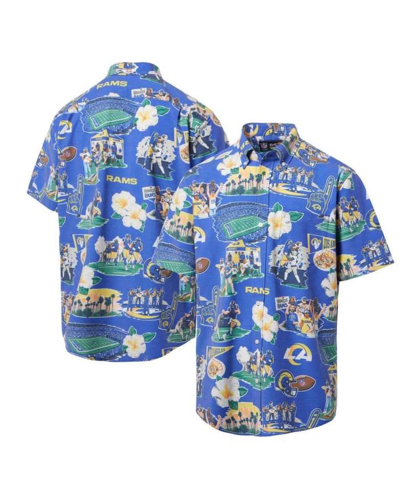 Men's Royal Los Angeles Rams Scenic Button-Down Shirt