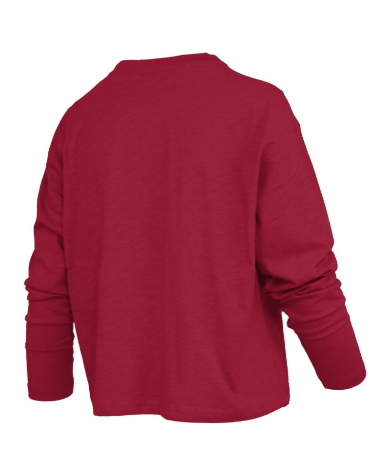 Women's Oklahoma Sooners Motley Boxy Waist-Length Long-Sleeve T-Shirt