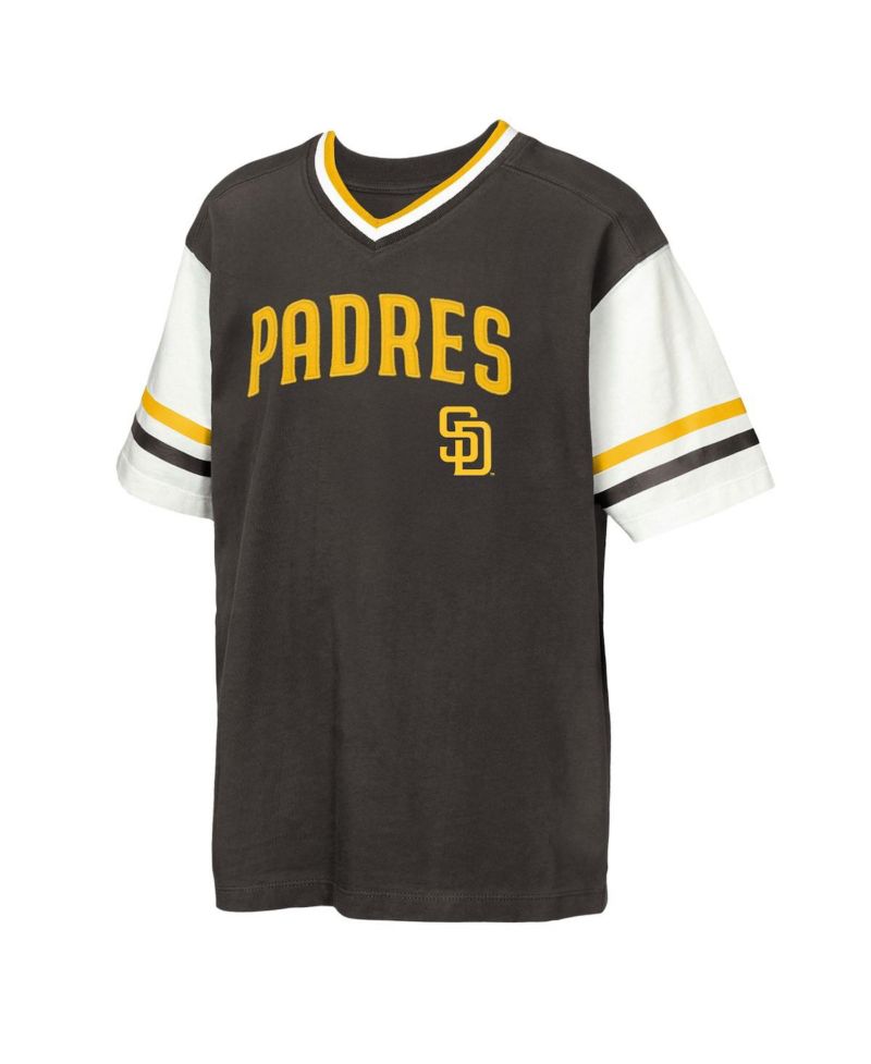 Big Boys and Girls Brown San Diego Padres Big League Base Runner Ringer T-Shirt