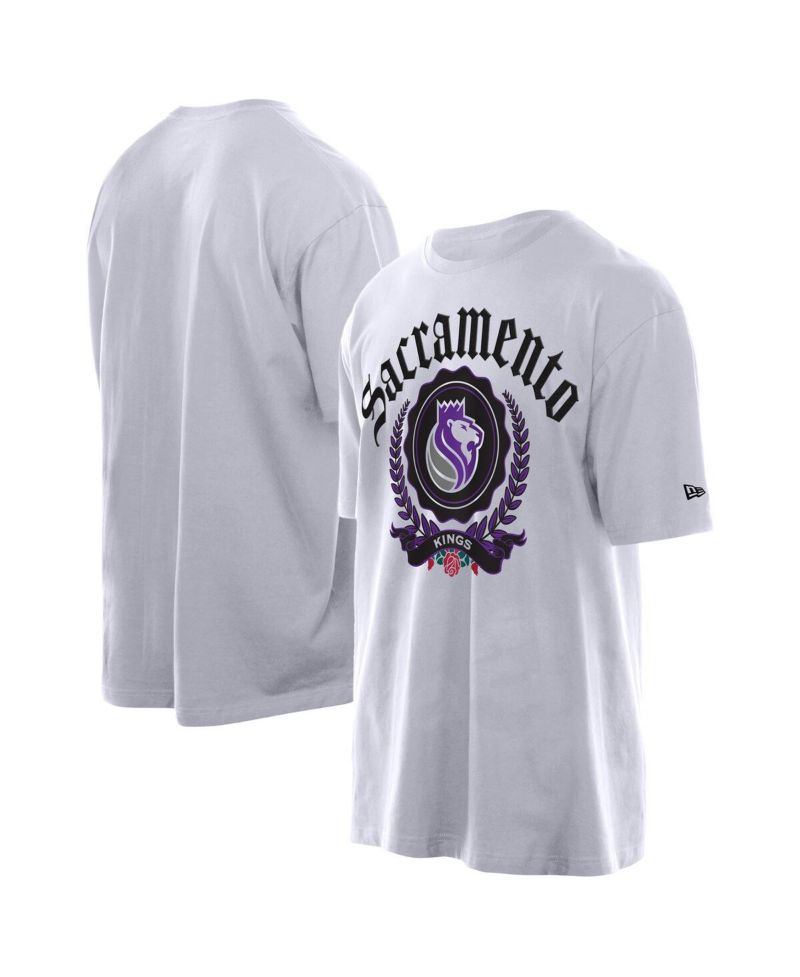 Men's White Sacramento Kings Throwback Prep Oversized T-Shirt