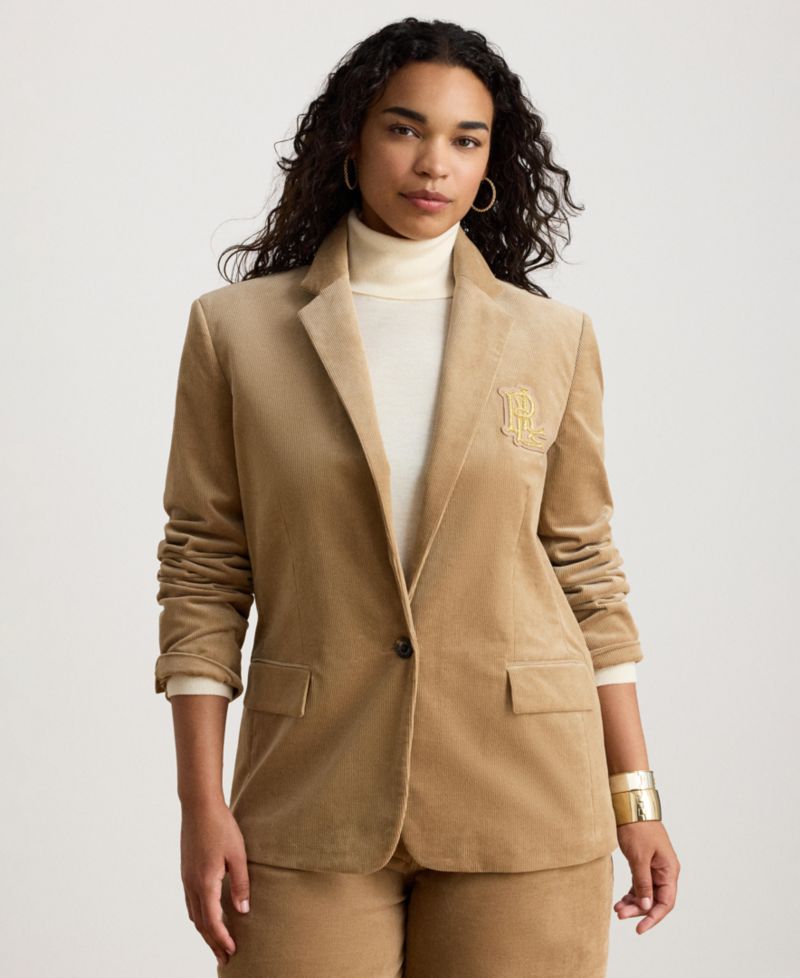 Women's Corduroy Single-Button Blazer
