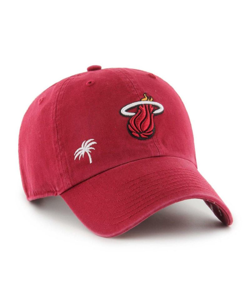 Women's Red Miami Heat Confetti Under Visor Clean Up Adjustable Hat