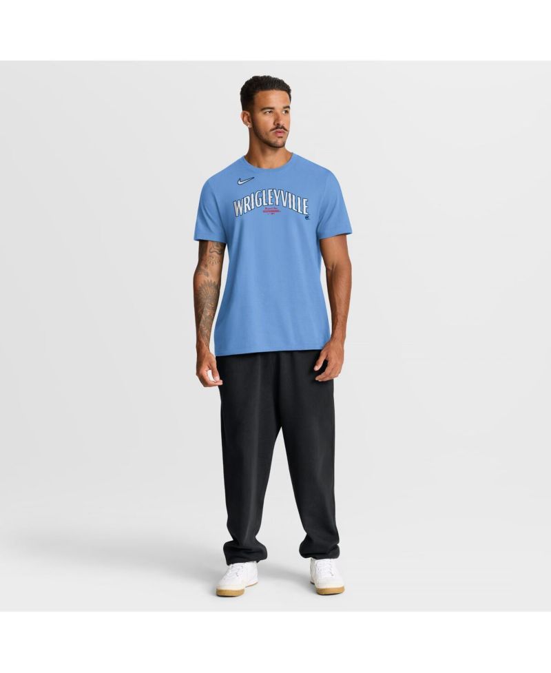 Men's Light Blue Chicago Cubs City Connect Large Logo T-Shirt