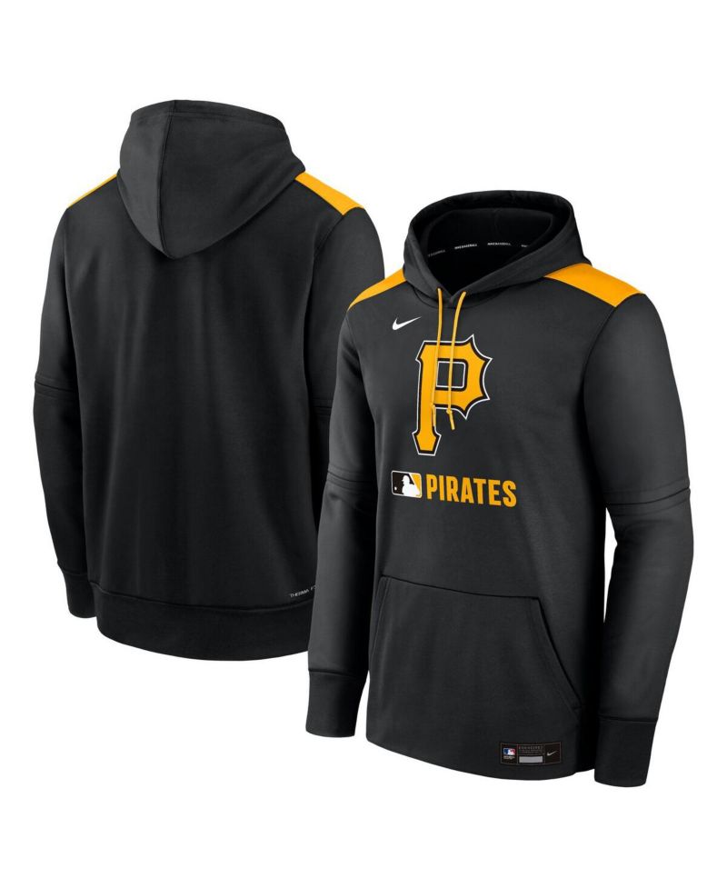 Men's Black Pittsburgh Pirates Authentic Collection Performance Pullover Hoodie