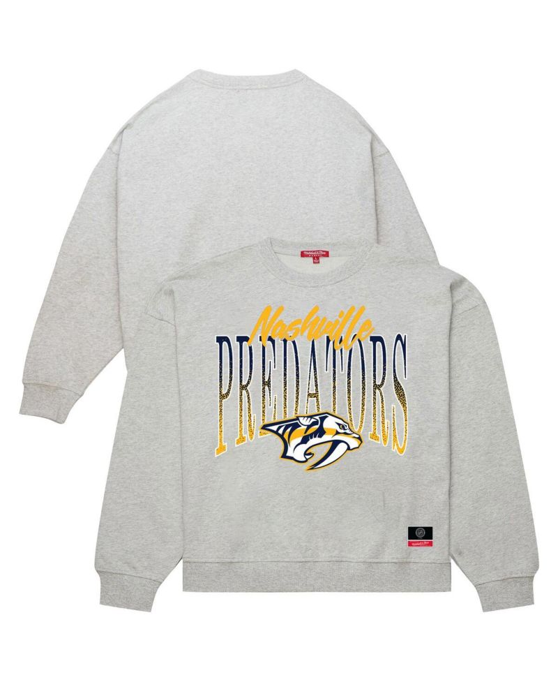 Women's Heather Gray Nashville Predators Hockey Night Sweatshirt