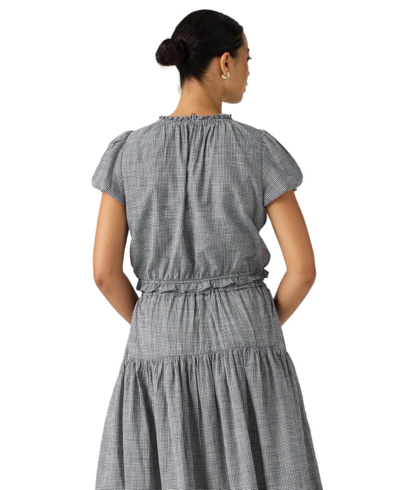 Plus Size Chiara Front Button Short-Sleeve Blouse