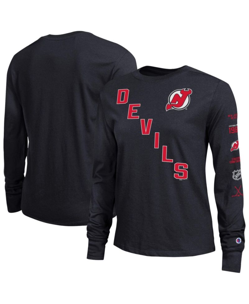 Women's Black New Jersey Devils 2-Hit Long Sleeve T-Shirt