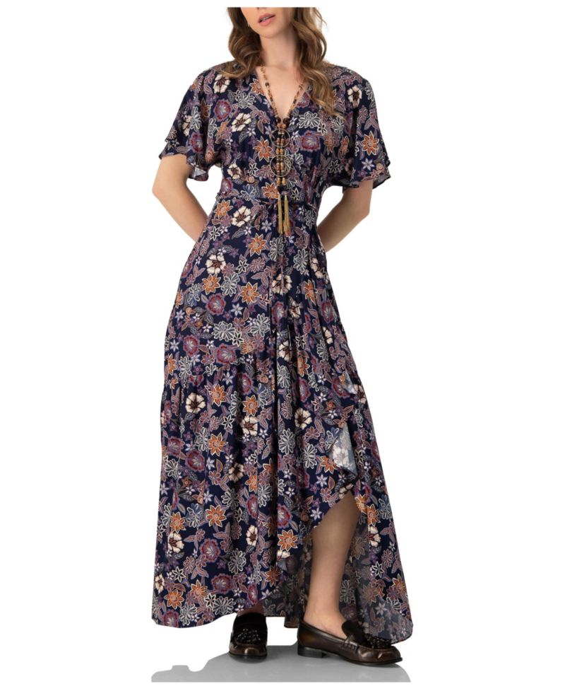 Women's V-Neck Wrap Maxi Dress