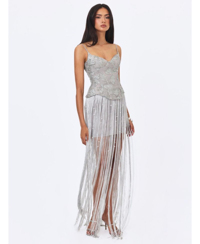 Women's Olisa Beaded Peplum Tassel Maxi Dress