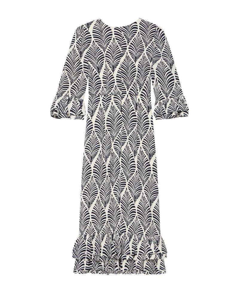 Women's Printed Tiered-Ruffle Rayon Midi Dress