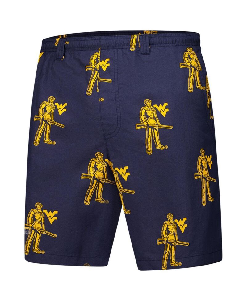 Men's Navy West Virginia Mountaineers Backcast III Printed Shorts