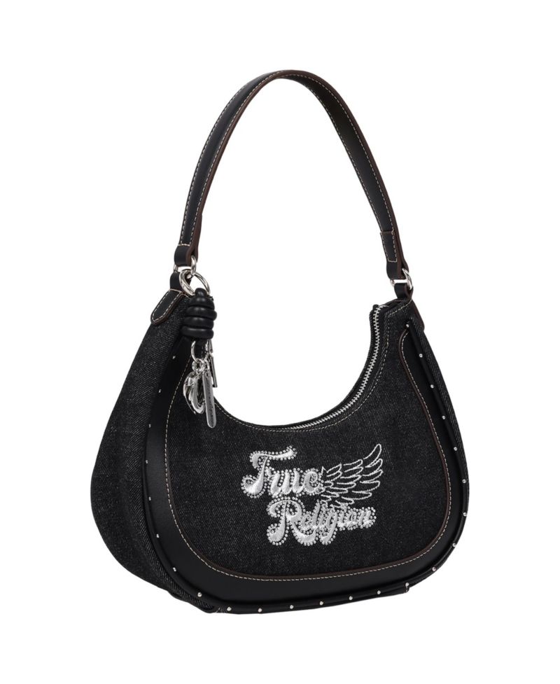 Wing Motif Hobo Bag with Trim