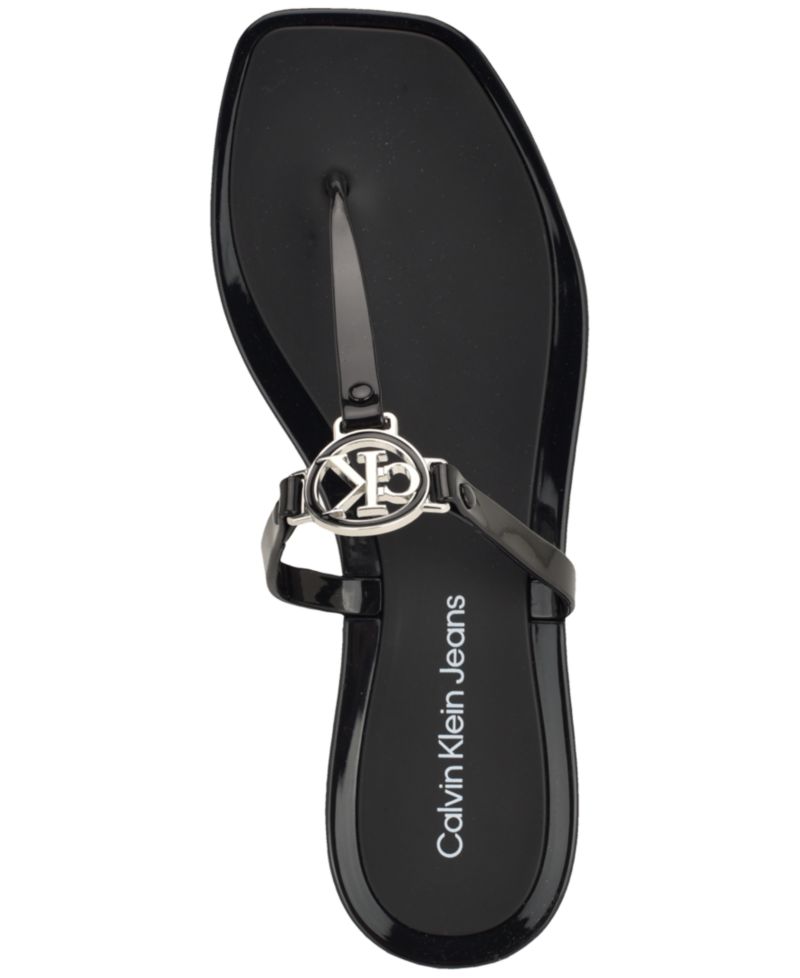 Women's Ellye Jelly Logo T-Strap Flat Sandals