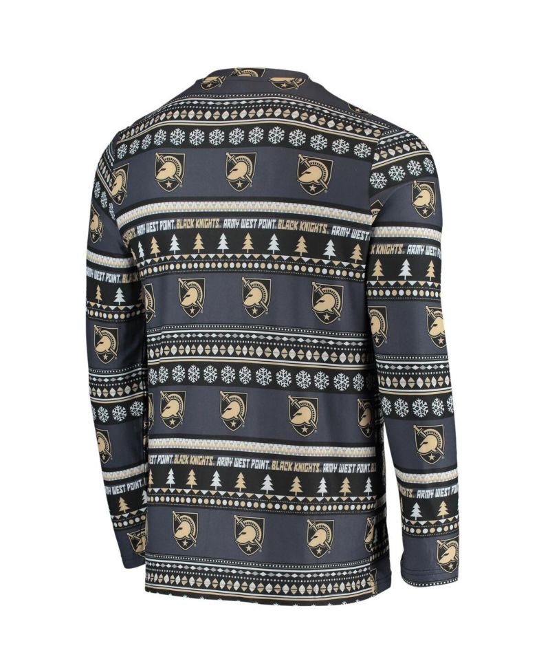 Men's Black Army Black Knights Ugly Sweater Knit Long Sleeve Top and Pant Set