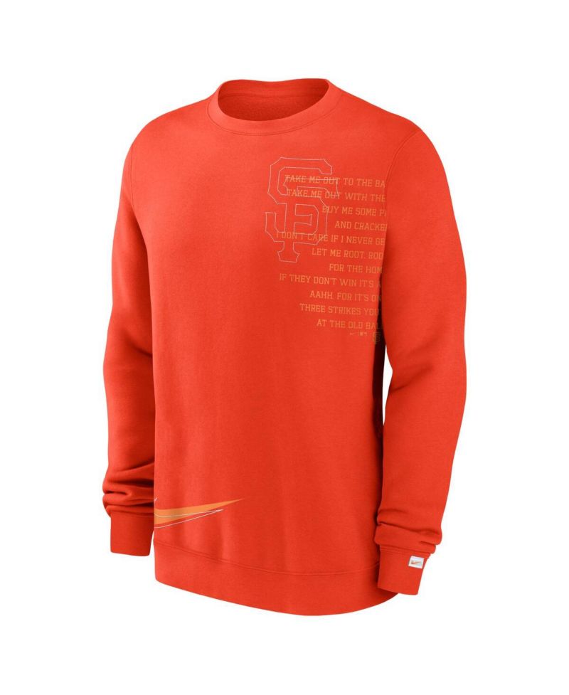 Men's Orange San Francisco Giants Statement Ball Game Fleece Pullover Sweatshirt