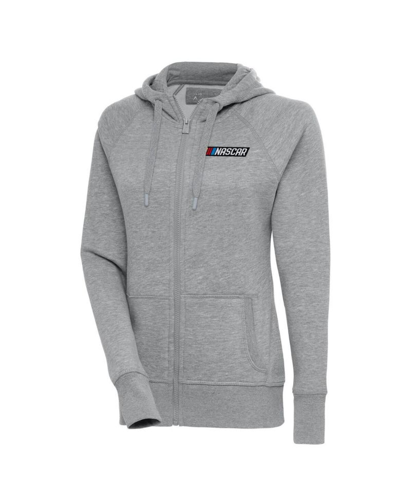 Women's Heather Gray NASCAR Victory Full-Zip Hoodie