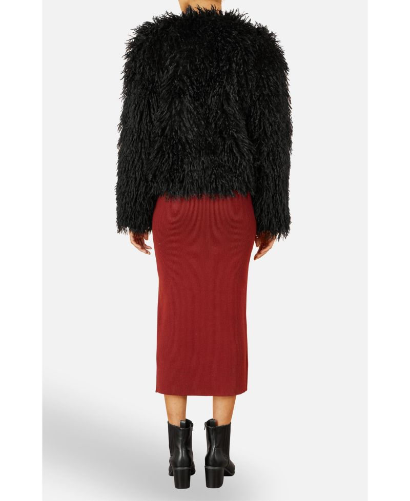 Women's Fluffy Cropped Faux Fur Coat