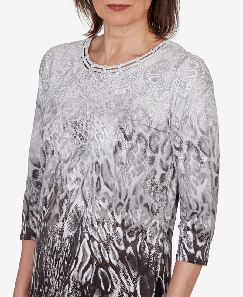 Petite Mono Ombre Animal Print Top