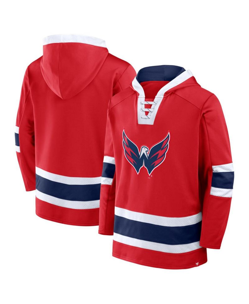 Men's Red Washington Capitals Inside Line Fleece Pullover Hoodie
