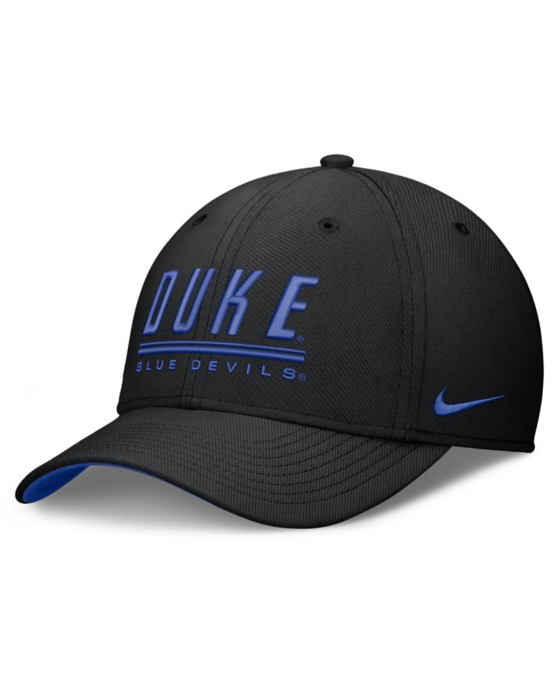 Men's Black Duke Blue Devils Game Day Rise Swooshflex Hat