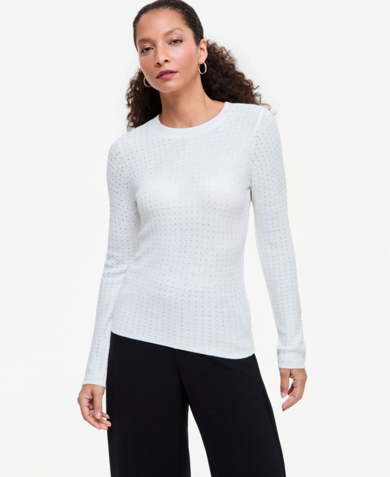 Women's Rhinestone Rib Sweater