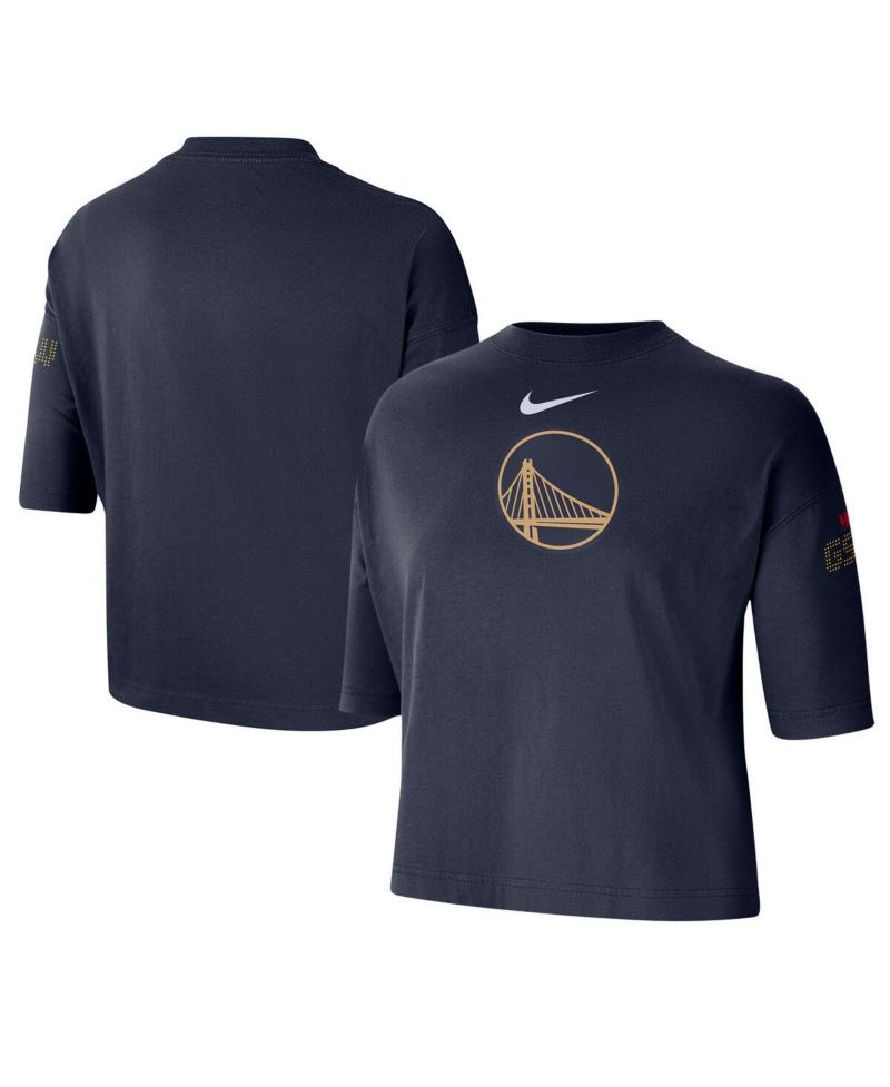Women's Navy Golden State Warriors 2024/25 City Edition Courtside Boxy T-Shirt