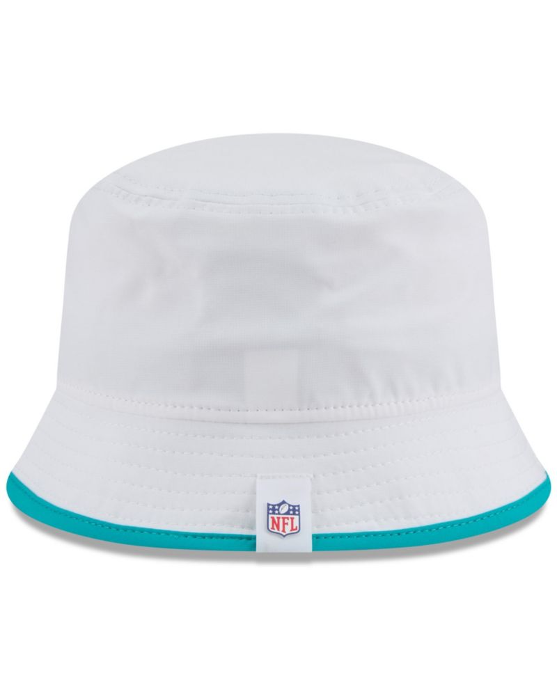 Men's White Miami Dolphins 2025 NFL Training Camp Stretch Bucket Hat