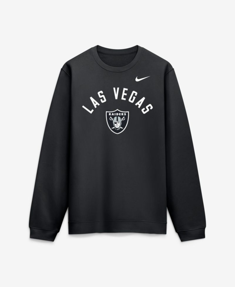 Men's Black Las Vegas Raiders Defensive Leader Club Fleece Pullover Sweatshirt